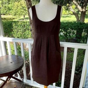 David Meister Brown Textured Sleeveless Tank Dress | 2
